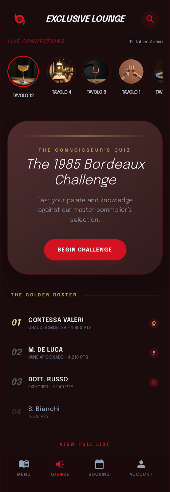 Exclusive Lounge menUnico